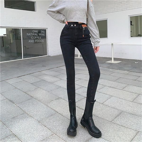 real s 2021 fashion personality stretch korean version of all-match high waist casual nine-point jeans women women's, Blue
real s 2021 fashion personality stretch korean version of all-match high waist casual nine-point jeans women women's, Blue
