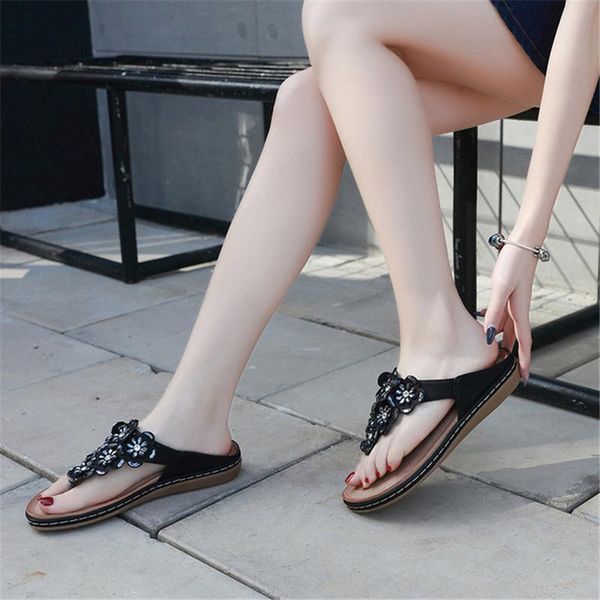 women's shoes 2021 summer european and american sandals cross-border bohemian rhinestone flowers large size flip flops slippers, Black
women's shoes 2021 summer european and american sandals cross-border bohemian rhinestone flowers large size flip flops slippers, Black
