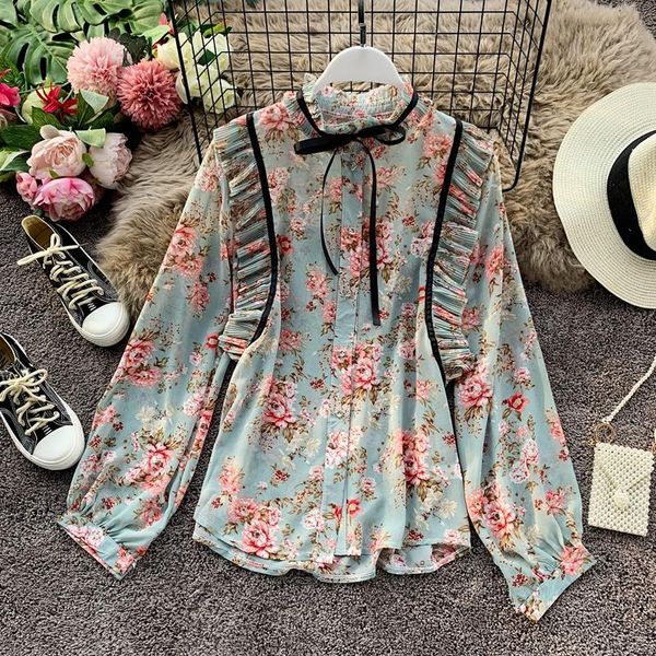 sweet floral chiffon shirt women spring and autumn lace collar stand casual regular women's blouses & shirts, White
sweet floral chiffon shirt women spring and autumn lace collar stand casual regular women's blouses & shirts, White