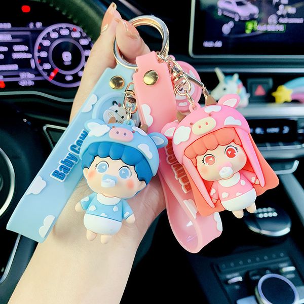 keyring keychain girl's pacifier baby cow cute key chain creative personality cartoon couple bag pendant gift, Silver
keyring keychain girl's pacifier baby cow cute key chain creative personality cartoon couple bag pendant gift, Silver