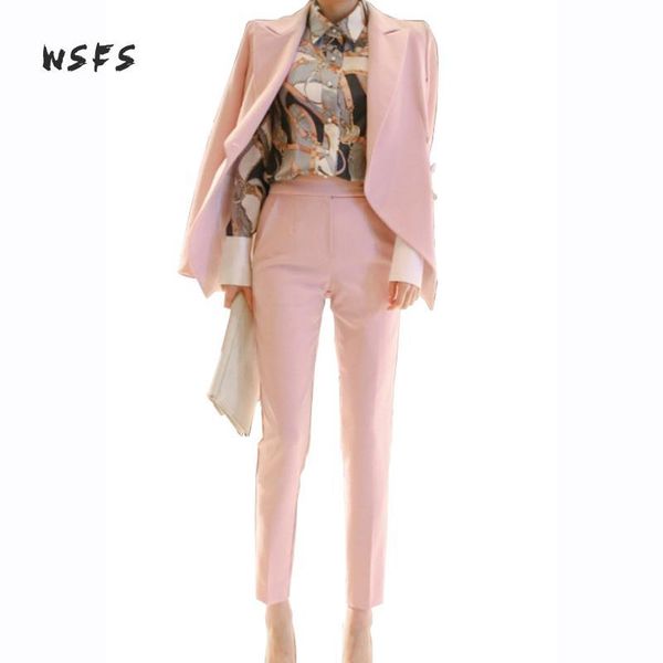 wsfs two pieces set autumn business pink formal suits jackets for women work office long sleeve bandage nine pants 2021 vestidos women', White
wsfs two pieces set autumn business pink formal suits jackets for women work office long sleeve bandage nine pants 2021 vestidos women', White