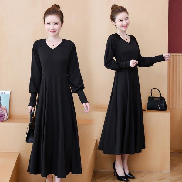 casual dresses 4xl 5xl 2021 large size women long dress autumn v neck loose black office plus female sleeve work, Black;gray
casual dresses 4xl 5xl 2021 large size women long dress autumn v neck loose black office plus female sleeve work, Black;gray