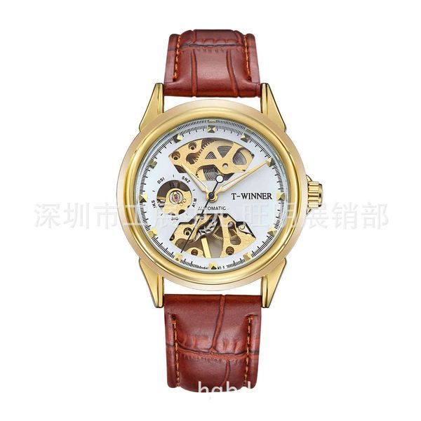 t-winner / winner a025 neutral waterproof mechanical watch hollow out business watch, Slivery;brown
t-winner / winner a025 neutral waterproof mechanical watch hollow out business watch, Slivery;brown