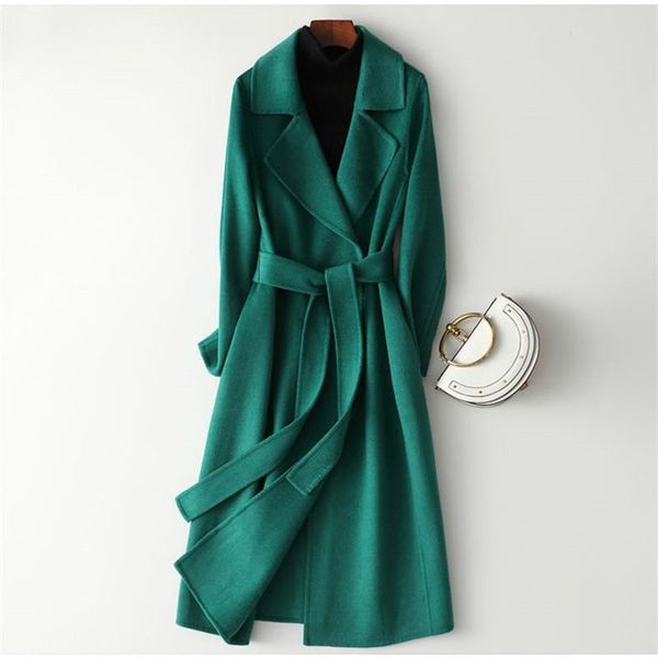 women's wool & blends spring woolen coat women autumn loose long slim warm jacket temperament belt solid overcoat female clothes tide g, Black
women's wool & blends spring woolen coat women autumn loose long slim warm jacket temperament belt solid overcoat female clothes tide g, Black