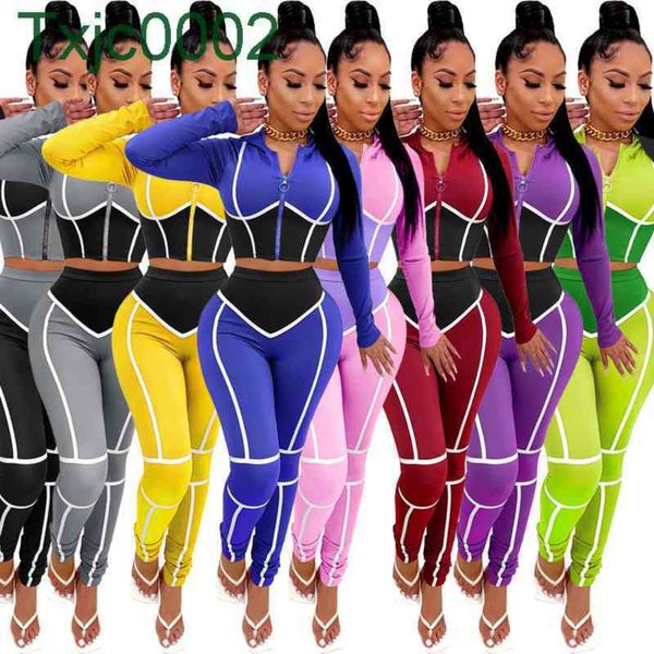 women tracksuits two pieces set deisgner yoga clothes patchwork tight zipper hooded crop leggings sportswear jogger plus size, Gray
women tracksuits two pieces set deisgner yoga clothes patchwork tight zipper hooded crop leggings sportswear jogger plus size, Gray