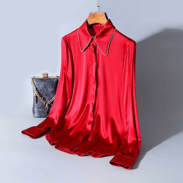 women's blouses & shirts silk buckle shirts fashion women's cardigan spring fine temperament g5ij, White
women's blouses & shirts silk buckle shirts fashion women's cardigan spring fine temperament g5ij, White