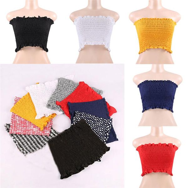 women's tanks & camis women off shoulder elastic solid tube blouse strapless bandeau crop shirt, White
women's tanks & camis women off shoulder elastic solid tube blouse strapless bandeau crop shirt, White