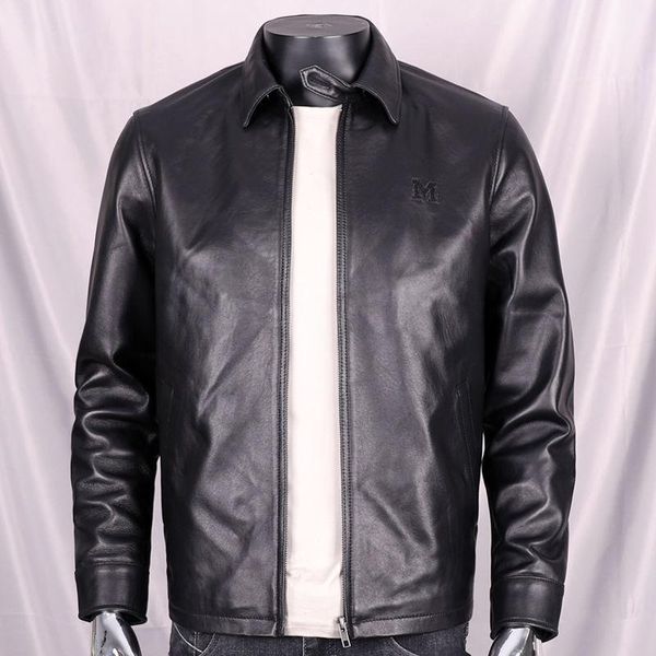 men's leather & faux autumn lapel short genuine coat sheep jacket dad middle-aged, Black
men's leather & faux autumn lapel short genuine coat sheep jacket dad middle-aged, Black