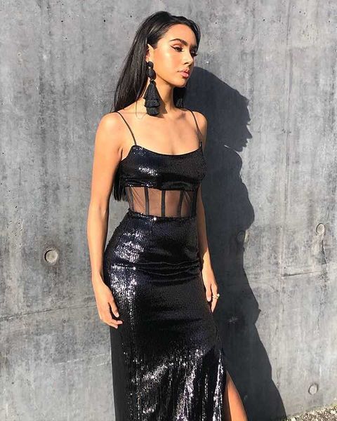 arrival women lace sparkly long bodycon dress ladies elegant party vestido 105cm 210527, Black;gray
arrival women lace sparkly long bodycon dress ladies elegant party vestido 105cm 210527, Black;gray