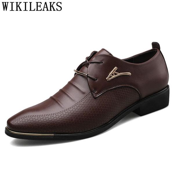 dress shoes suit men business plus size official classic black designer formal italian zapatos