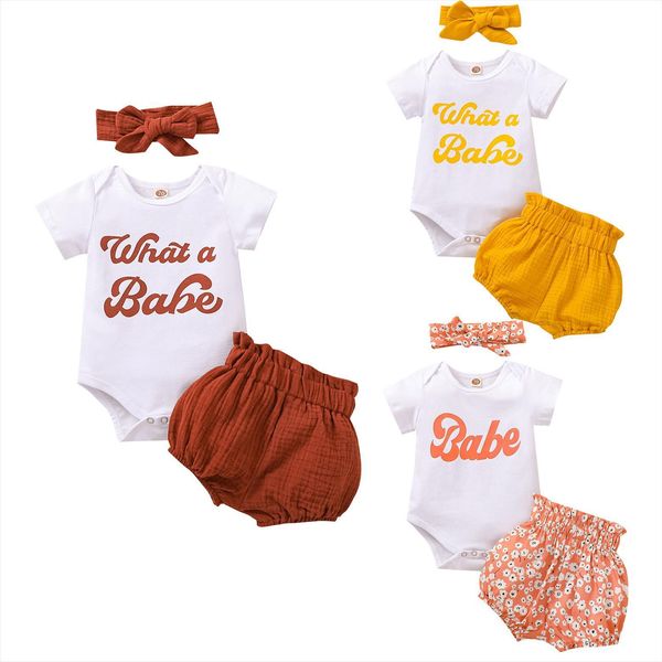 0 24m infant baby girl clothing cute what a babe letter print short sleeve romper cotton linen triangle shorts, White
0 24m infant baby girl clothing cute what a babe letter print short sleeve romper cotton linen triangle shorts, White