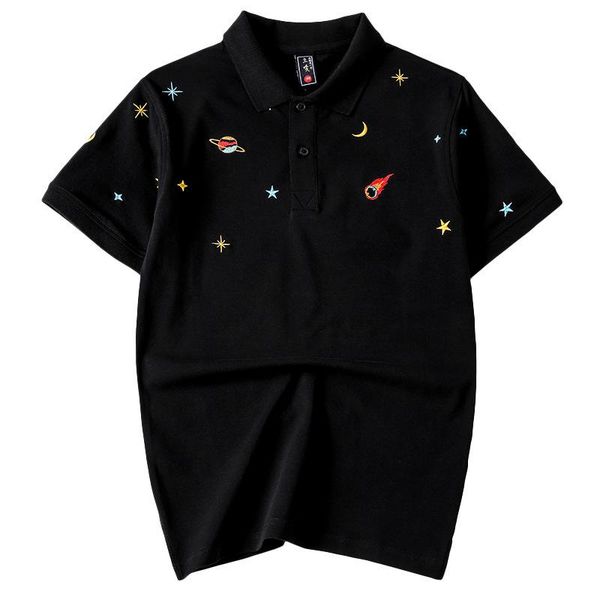 men's polos exquisite embroidery starry sky pattern loose short-sleeved tees summer 2021 quality 100% cotton fashion shirt men m-4xl, White;black
men's polos exquisite embroidery starry sky pattern loose short-sleeved tees summer 2021 quality 100% cotton fashion shirt men m-4xl, White;black