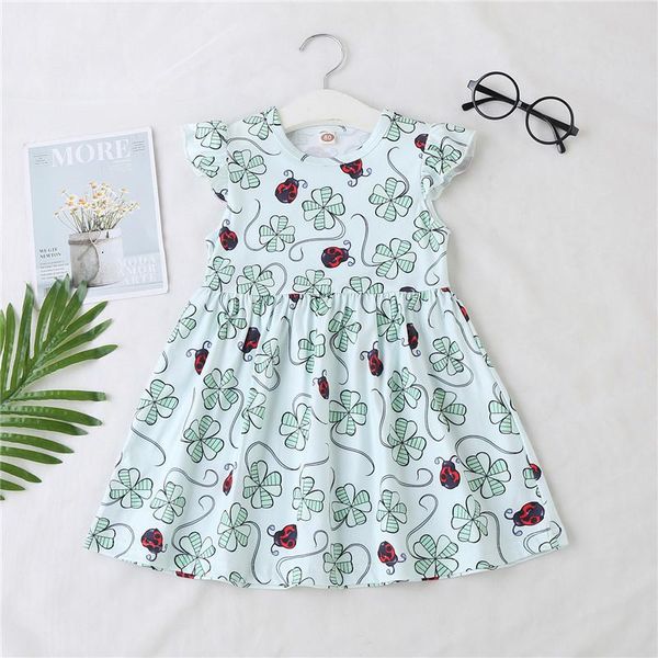 kids girls dress four leaf clover print round sleeve princess for summer one-piece children's clothing girl's dresses, Red;yellow
kids girls dress four leaf clover print round sleeve princess for summer one-piece children's clothing girl's dresses, Red;yellow
