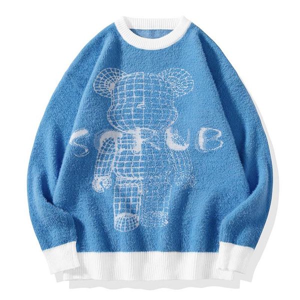 men's sweaters o neck sweater men women harajuku streetwear vintage style bear winter pullover knit, White;black
men's sweaters o neck sweater men women harajuku streetwear vintage style bear winter pullover knit, White;black