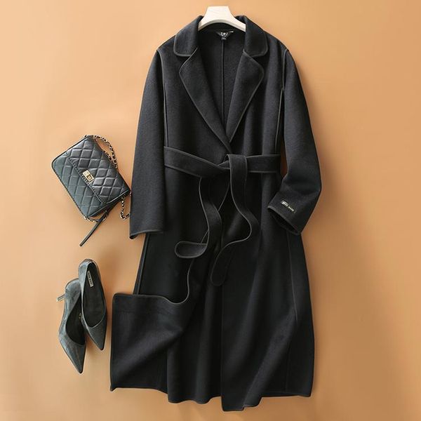 women's wool & blends elegant and cashmere long coat fashion belted 2021 autumn winter black
women's wool & blends elegant and cashmere long coat fashion belted 2021 autumn winter black