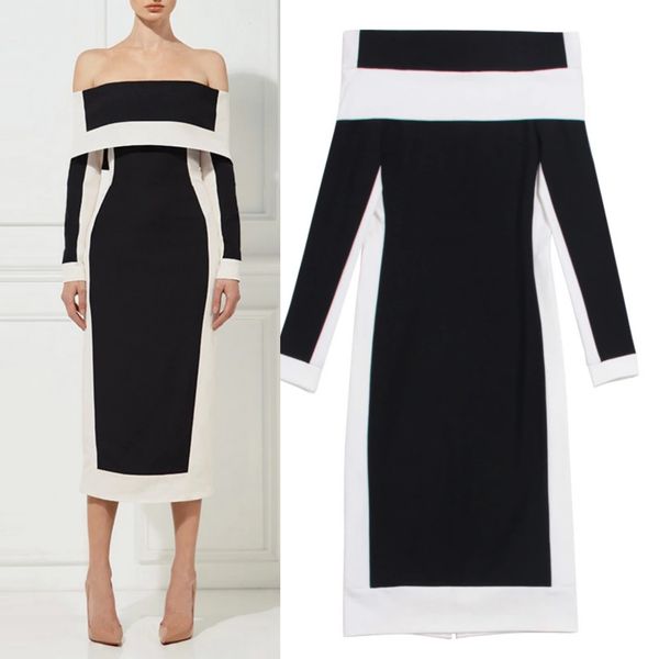 runway dresses europe and the united states high-quality stitching one-line neck long-sleeved party dress(s-3xl) c60n, Black
runway dresses europe and the united states high-quality stitching one-line neck long-sleeved party dress(s-3xl) c60n, Black