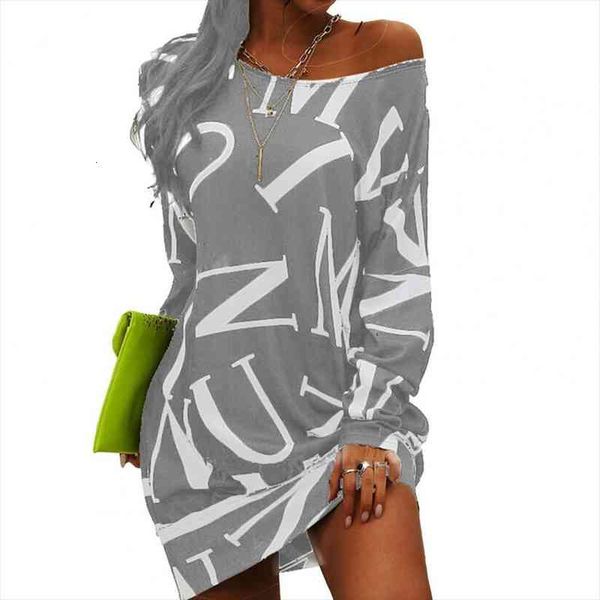 long sleeves autumn fashion letters women dress print loose streetwear slim o neck ladies off shoulder vestidos, Black;gray
long sleeves autumn fashion letters women dress print loose streetwear slim o neck ladies off shoulder vestidos, Black;gray