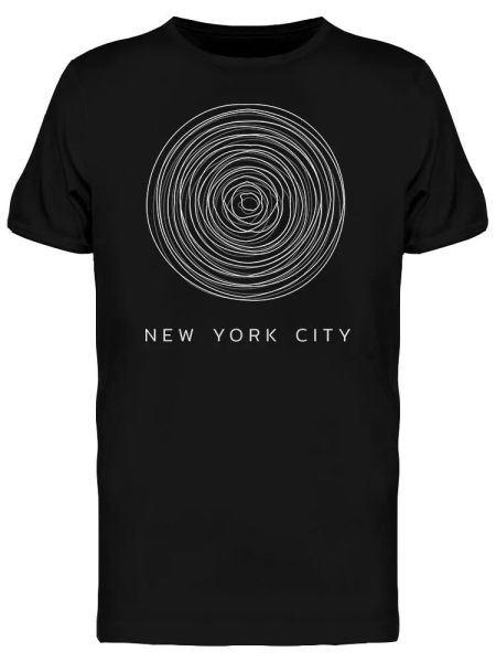 Circular Graphic New York Men's Tee -Image by Shutterstock, White;black