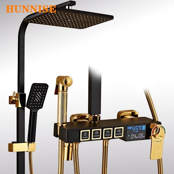 thermostatic shower set , copper brass digital bathroom of 10 inch rainfall head,black gold bath sets
thermostatic shower set , copper brass digital bathroom of 10 inch rainfall head,black gold bath sets