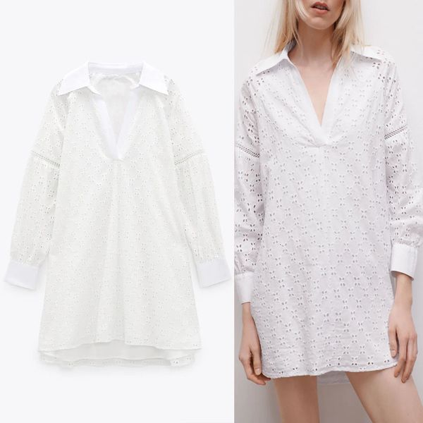 dresses za openwork embroidered shirt women long sleeve white elegant party es woman chic interior lining spring, Black;gray
dresses za openwork embroidered shirt women long sleeve white elegant party es woman chic interior lining spring, Black;gray