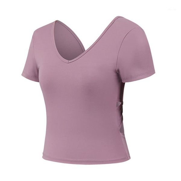 yoga outfit 1pc woman quick-dry sport t shirt breathable short sleeve back cross
yoga outfit 1pc woman quick-dry sport t shirt breathable short sleeve back cross