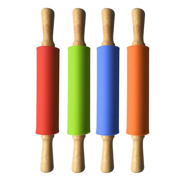 rolling pins & pastry boards silicone pin non-stick dough roller wooden handle flour pasta cookie baking tool kitchen accessories
rolling pins & pastry boards silicone pin non-stick dough roller wooden handle flour pasta cookie baking tool kitchen accessories