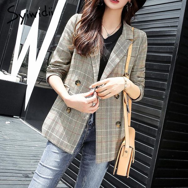 syiwidii plaid blazer women korean jacket winter clothes coat blazers and jackets office lady 2021 autumn fashion feminino women's suit, White;black
syiwidii plaid blazer women korean jacket winter clothes coat blazers and jackets office lady 2021 autumn fashion feminino women's suit, White;black