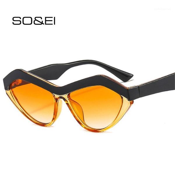 so&ei retro irregular cat eye sunglasses women ins fashion colorful eyewear brand designer men shades uv400 sun glasses, White;black
so&ei retro irregular cat eye sunglasses women ins fashion colorful eyewear brand designer men shades uv400 sun glasses, White;black