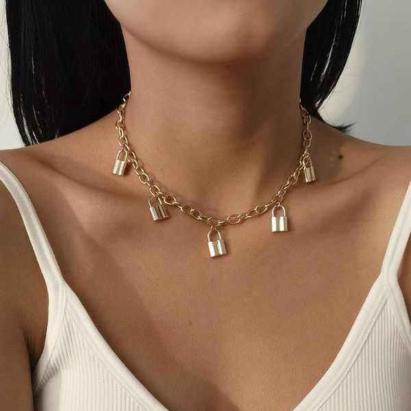 elegant temperament lock charms pendant necklace for women simple vintage geometric thick chains choker necklaces punk jewelry, Silver
elegant temperament lock charms pendant necklace for women simple vintage geometric thick chains choker necklaces punk jewelry, Silver