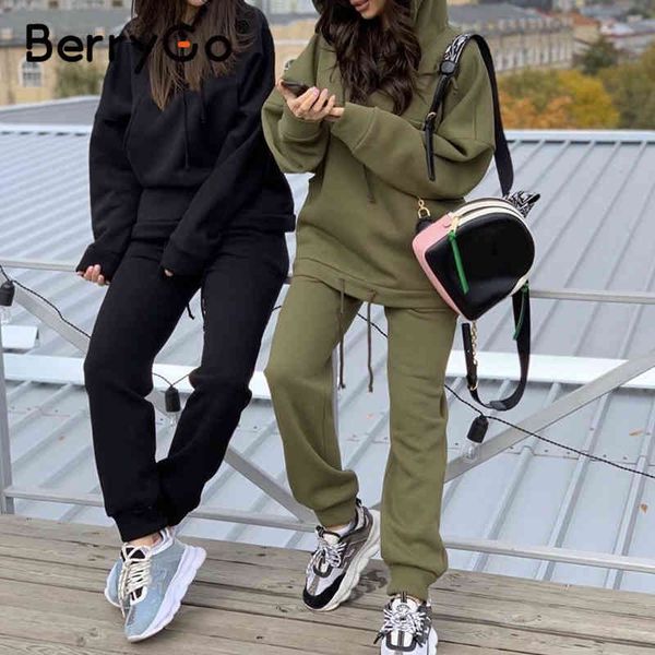 berrygo fashion hooded sweatshirt set long sleeve thick sport suit loose casual autumn winter women's two piece 210513, White
berrygo fashion hooded sweatshirt set long sleeve thick sport suit loose casual autumn winter women's two piece 210513, White