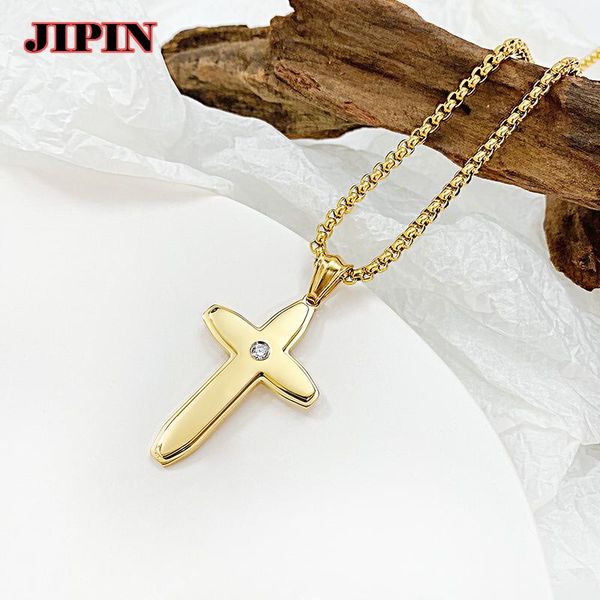 pendant necklaces classic gothic cross necklace for men gold stainless steel male accessories jewelry b01287, Silver 
pendant necklaces classic gothic cross necklace for men gold stainless steel male accessories jewelry b01287, Silver