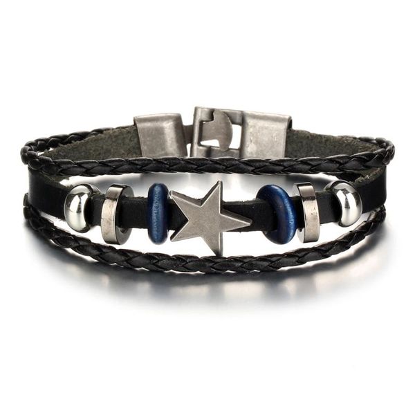 charm bracelets punk multi-layer alloy star men's bracelet 2021 high-quality ethnic style buckle fashion jewelry wholesale, Golden;silver
charm bracelets punk multi-layer alloy star men's bracelet 2021 high-quality ethnic style buckle fashion jewelry wholesale, Golden;silver