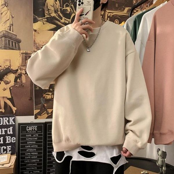 men's hoodies & sweatshirts men no hat solid casual basic loose spring autumn fashion simple o-neck korean style all-match, Black
men's hoodies & sweatshirts men no hat solid casual basic loose spring autumn fashion simple o-neck korean style all-match, Black