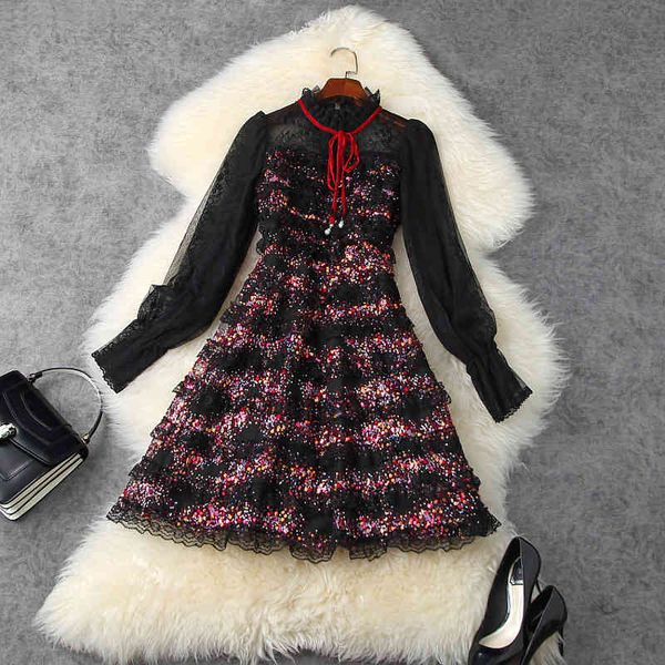 casual dresses spring long sleeve round neck black tulle lace panelled ribbon tie bow sequins knee-length dress elegant ld30t11749 9bv1, Black;gray
casual dresses spring long sleeve round neck black tulle lace panelled ribbon tie bow sequins knee-length dress elegant ld30t11749 9bv1, Black;gray