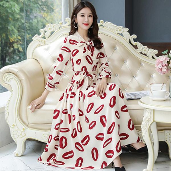 casual dresses aiyanga elegant chiffon lips printed women boho dress plus size long sleeve party slim waist big hem, Black;gray
casual dresses aiyanga elegant chiffon lips printed women boho dress plus size long sleeve party slim waist big hem, Black;gray