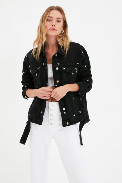 women's jackets trendyol star printed oversize denim jacket twoaw22ce0404, Black;brown
women's jackets trendyol star printed oversize denim jacket twoaw22ce0404, Black;brown