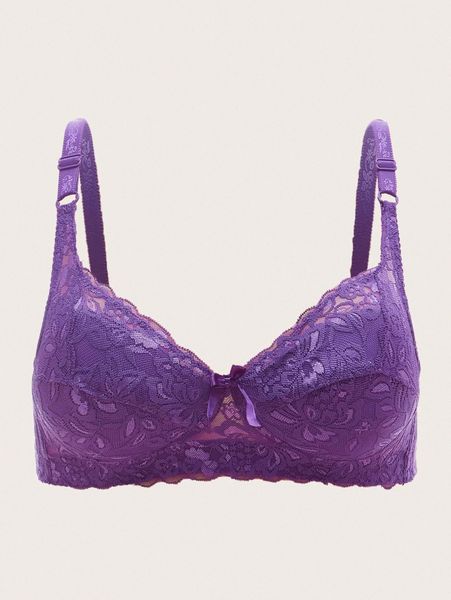 plus floral lace underwire bra 67rh#, Black;white 
plus floral lace underwire bra 67rh#, Black;white