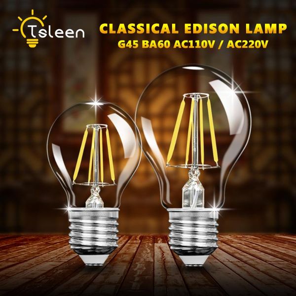 bulbs tsleen 6x led bulb e27 e26 dimmable filament light glass a60 g45 220v 110 8w 16w lamp antique retro vintage edison
bulbs tsleen 6x led bulb e27 e26 dimmable filament light glass a60 g45 220v 110 8w 16w lamp antique retro vintage edison
