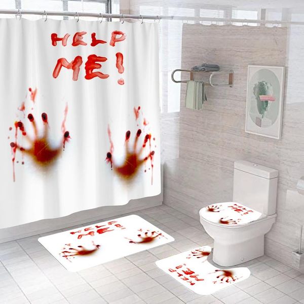 shower curtains modern halloween red blood hand bath curtain horror bathroom antiskip u shape carpet mat for home decoration
shower curtains modern halloween red blood hand bath curtain horror bathroom antiskip u shape carpet mat for home decoration