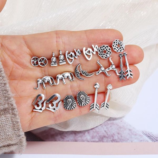 stud fashion combination ornament earrings simple vintage 11 pair/set women's personality creative assorted set jewelry, Golden;silver
stud fashion combination ornament earrings simple vintage 11 pair/set women's personality creative assorted set jewelry, Golden;silver