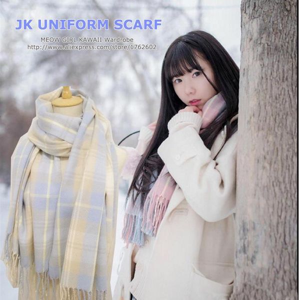 scarves japanese school girls jk uniform plaid checks scarf long woolen winter wrap shawl, Blue;gray
scarves japanese school girls jk uniform plaid checks scarf long woolen winter wrap shawl, Blue;gray