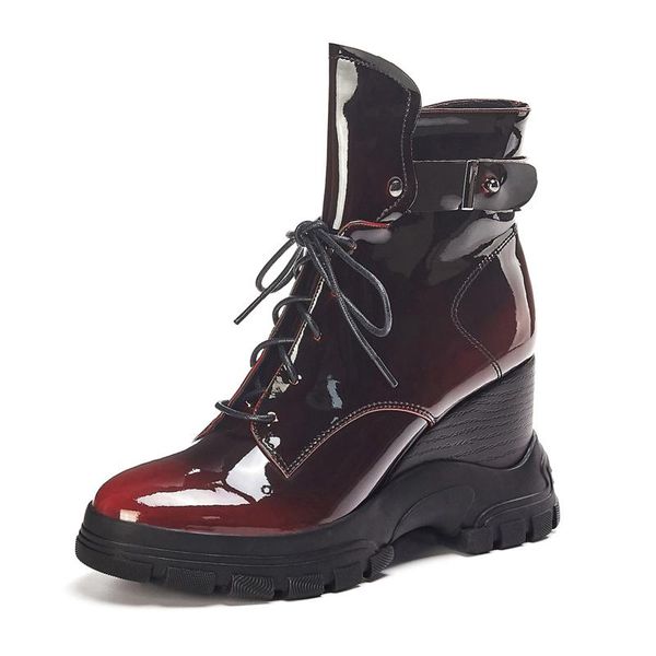 boots leather wedges belt buckle decoration fashion autumn winter thick-soled round toe short tube women's wild platform, Black
boots leather wedges belt buckle decoration fashion autumn winter thick-soled round toe short tube women's wild platform, Black