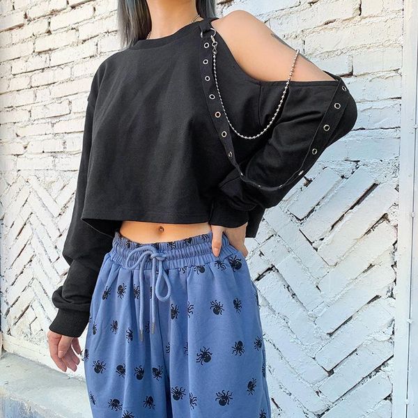 women's t-shirt 2021 women hollow out crop y2k black shoulder off t-shirts loose solid tshirt fashion tees elastic t shirts t318, White
women's t-shirt 2021 women hollow out crop y2k black shoulder off t-shirts loose solid tshirt fashion tees elastic t shirts t318, White