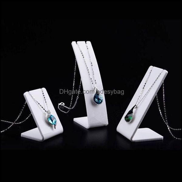jewelry stand packaging & display white acrylic necklace jewellry holder earring pendant exhibition shelf 3sizes drop delivery 2021 cgxek, Black