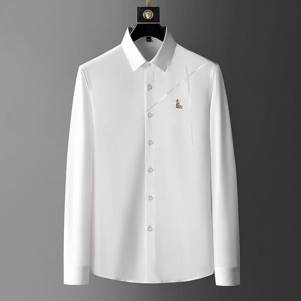 men's casual shirts shirt 2021 trend brand fashion social rhinestones smoking embroidery slim formal clothing, White;black
men's casual shirts shirt 2021 trend brand fashion social rhinestones smoking embroidery slim formal clothing, White;black