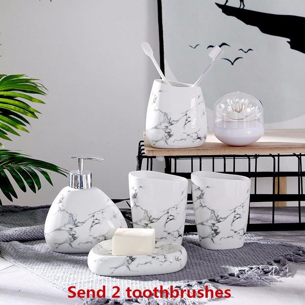 bath accessory set marble texture ceramic washing bathroom nordic household five-piece with cotton swab high-end wedding gifts
bath accessory set marble texture ceramic washing bathroom nordic household five-piece with cotton swab high-end wedding gifts