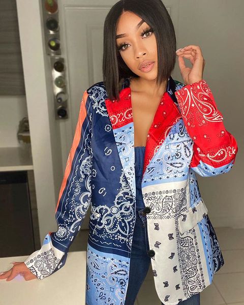 new desiger fashion bandanna print jacket long sleeve notched neck blazer for women winter fall steetwear coat, Black
new desiger fashion bandanna print jacket long sleeve notched neck blazer for women winter fall steetwear coat, Black
