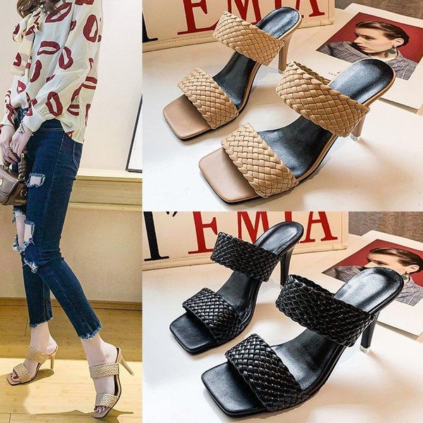 slippers summer 2021 woven ladies fish mouth sandals, fashionable high-heeled slippers, thin-heeled open-toe women's shoes, s, Black
slippers summer 2021 woven ladies fish mouth sandals, fashionable high-heeled slippers, thin-heeled open-toe women's shoes, s, Black
