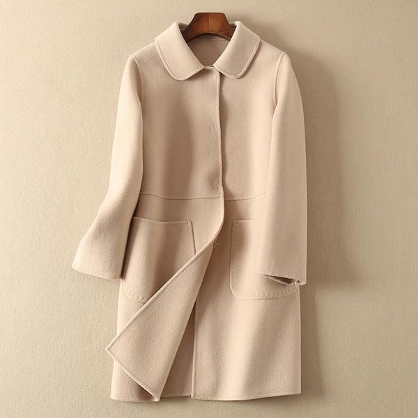 women's wool & blends double-sided 100% coat women long jacket spring autumn womens coats elegant korean overcoat manteau femme kj3593, Black
women's wool & blends double-sided 100% coat women long jacket spring autumn womens coats elegant korean overcoat manteau femme kj3593, Black