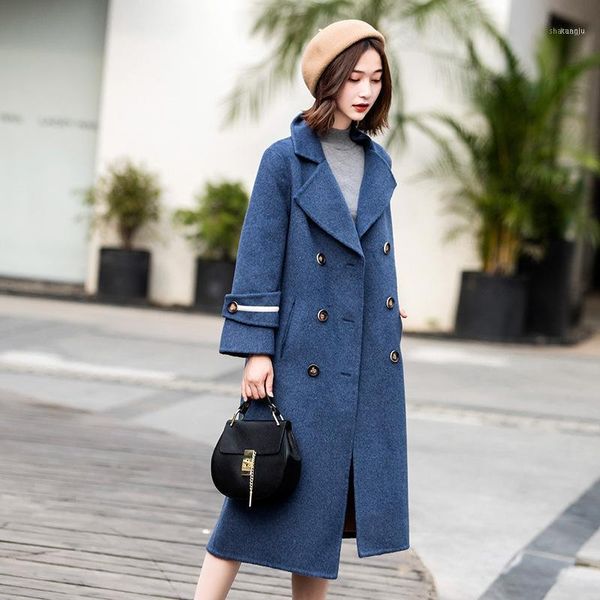 office lady long coat for women wide-waisted wool and jacket double breasted turn-down collar clothes 20211, Black
office lady long coat for women wide-waisted wool and jacket double breasted turn-down collar clothes 20211, Black